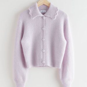 & Other Stories Statement Collar Detail Cardigan in Lilac